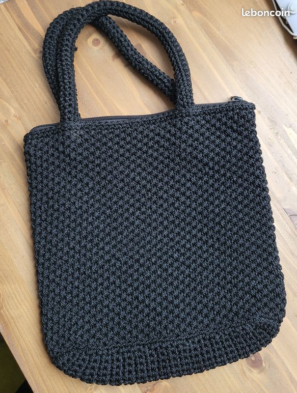Sac à mains effet tricot NOIR (image 1)