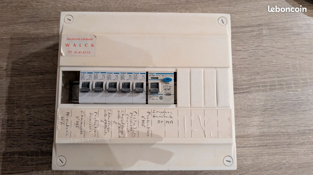 [A SAISIR] - Tableau électrique 2 voies 13 modules + disjoncteurs HAGER (image 1)