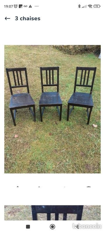 3 chaises en bois (image 2)