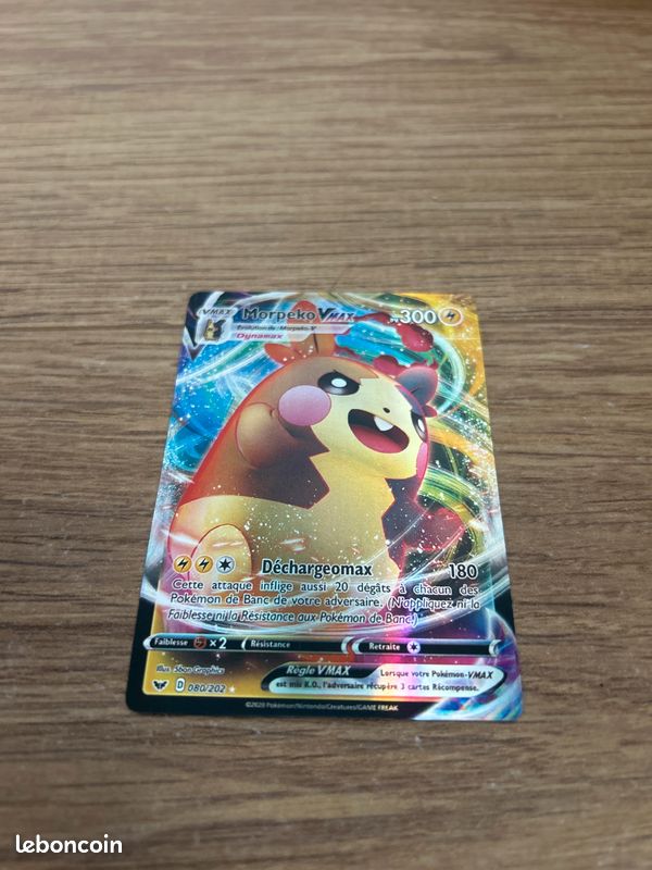 morpeko vmax pokemon card value 2020 Pokemon Sword & Shield 204/202 Morpeko VMAX Rainbow Secret Rare main image 1