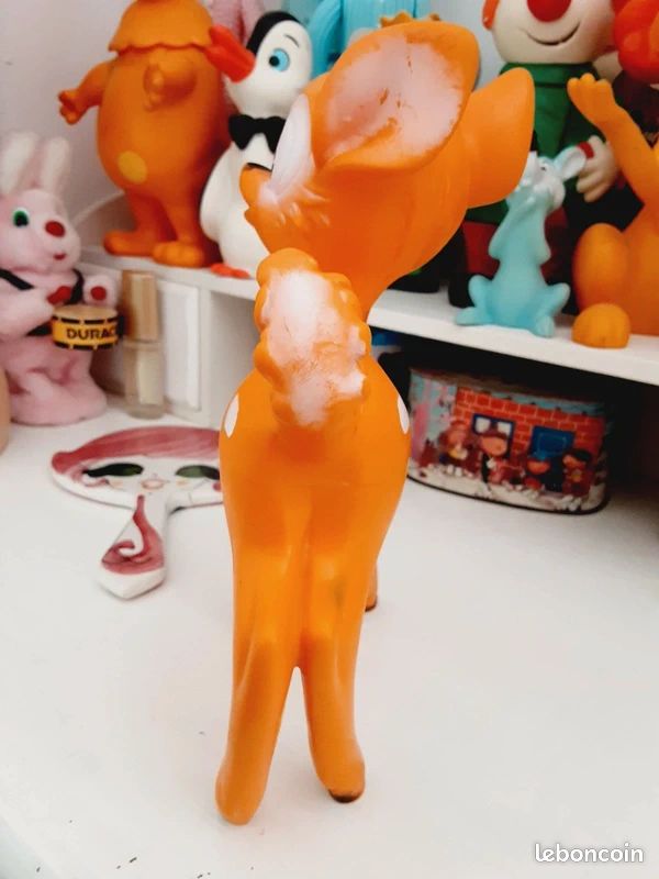 Biche Et Père Noël - Décoration De Noël Vintage - Puet Puet West Germany - Bambi Ancien