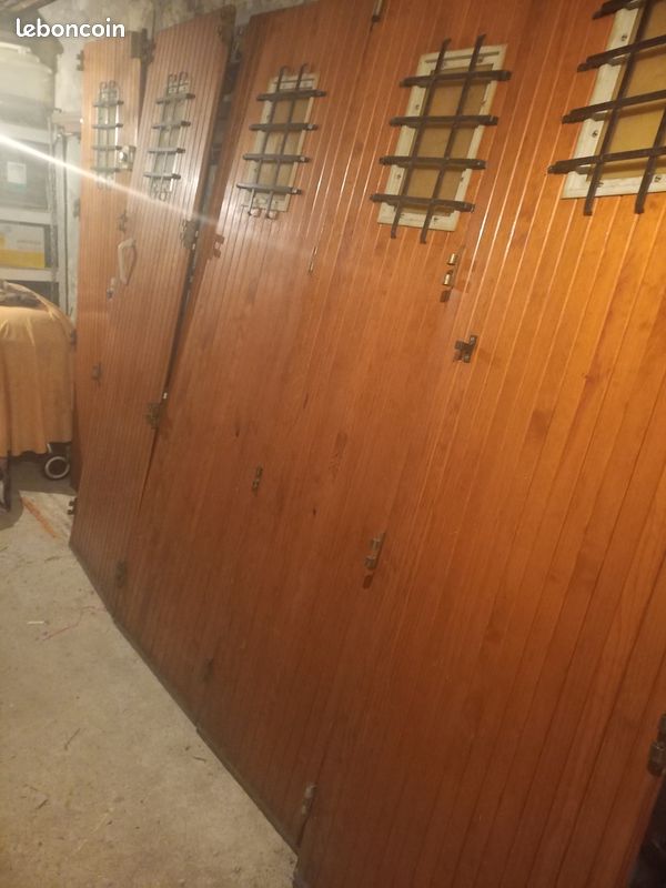 Porte de garage en pin coulissante 3mx2m (image 2)