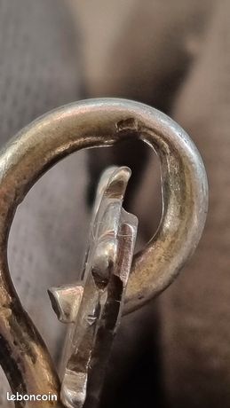 Clavette Chaîne Chatelaine Plaqué Or Fin XIXe - Vintage Français, Poinçon, Accessoire 91