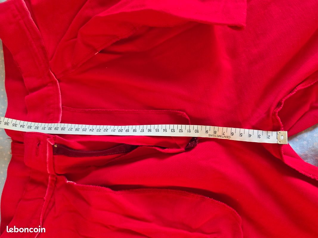 Pantalon rouge taille 44 en coton épais avec des grandes poches (image 8)