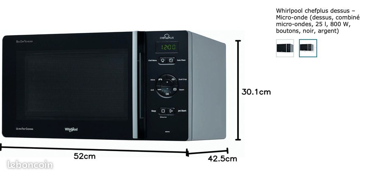 Four micro onde avec grill whirlpool (image 1)
