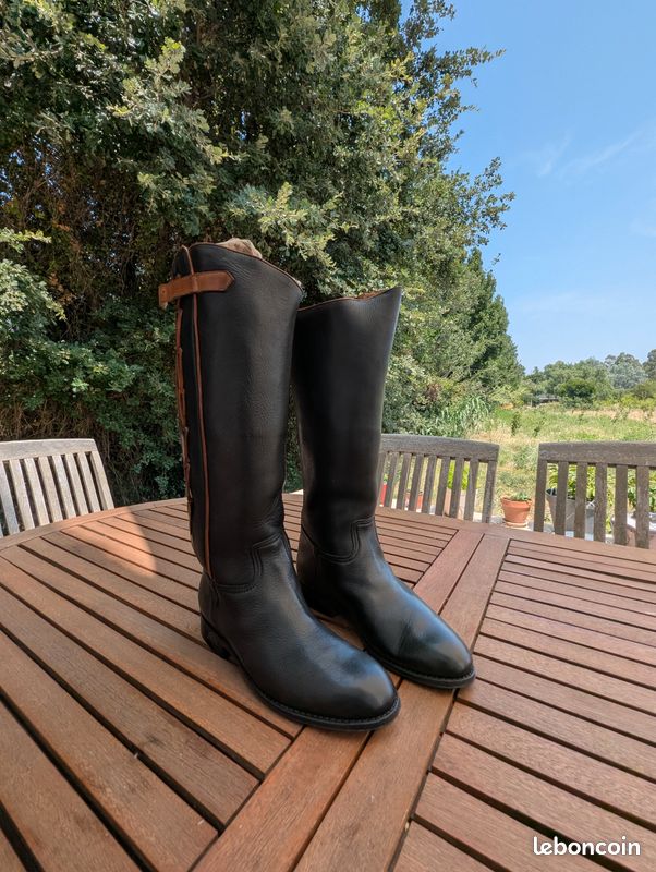 Bottes D'équitation En Cuir Thomas Saint James Street Londres - Vintage, Taille Inconnue, Occasion