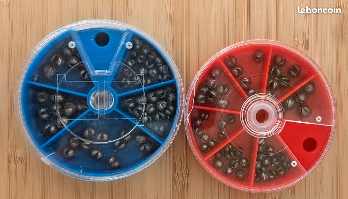 【N Ε U F】Kit de plombs de pêche assortis avec boîte de rangement (image 1)