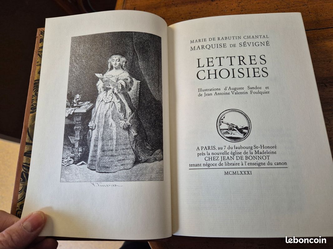 Lettres choisies Marie de Rabutin Marquise de Sévigné chez Jean de Bonnot (image 3)