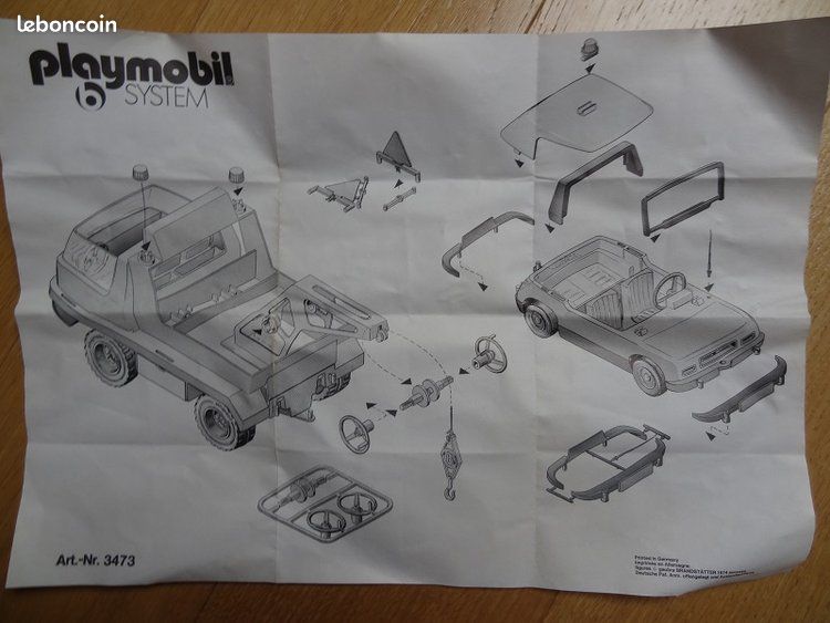 Playmobil camion de dépannage et voiture set 3473 V1 rare en boite vintage neuf dépanneuse (image 6)