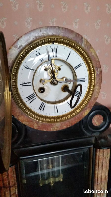 Pendule de notaire Napoléon III en marbre (image 2)