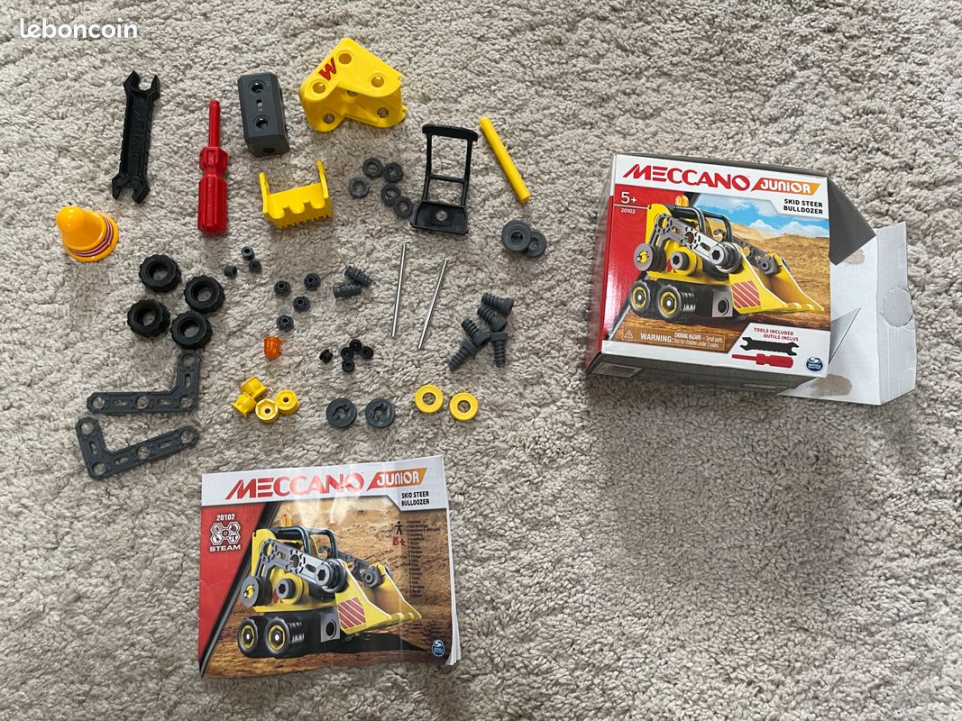 Bulldozer Mecano Junior avec boite, notice et outils (image 1)