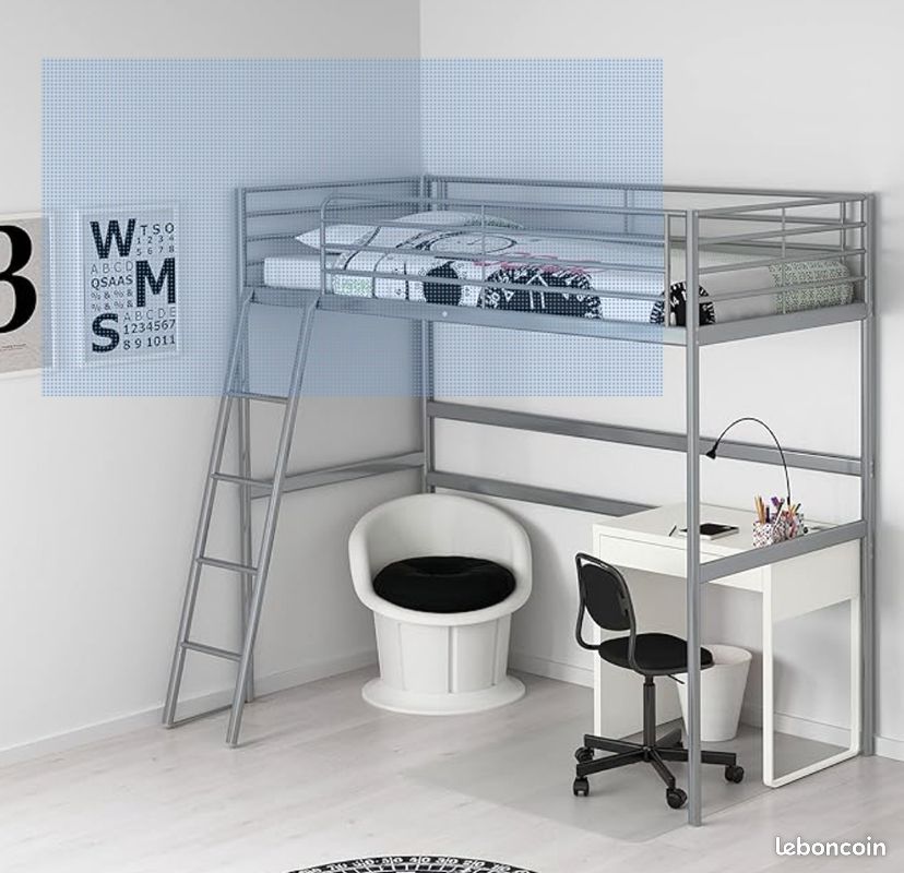 Lit Mezzanine et matelas en très bon état (image 1)