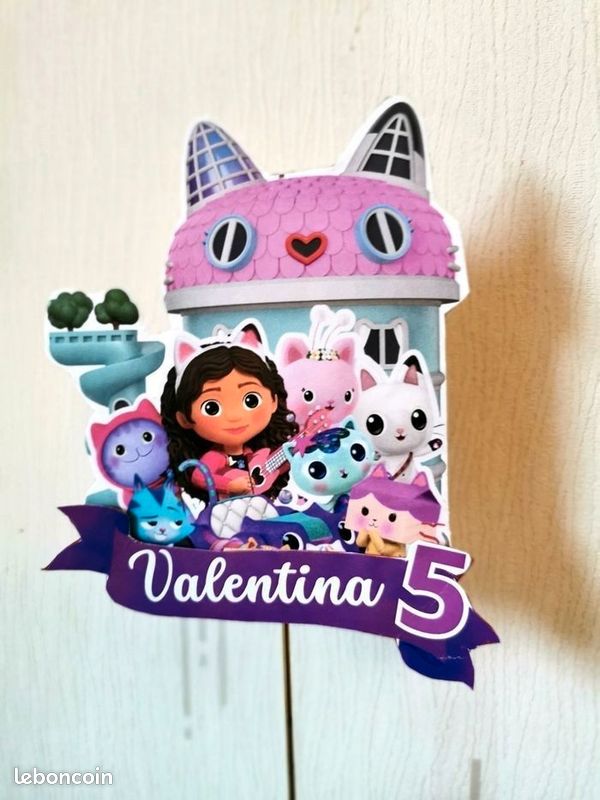 Decoration Anniversaire Gabby Chat 10 Pièces Gabby Cake Topper - Figurines Déco Gâteau Anniversaire Enfants, Ornements Gabby Dollhouse