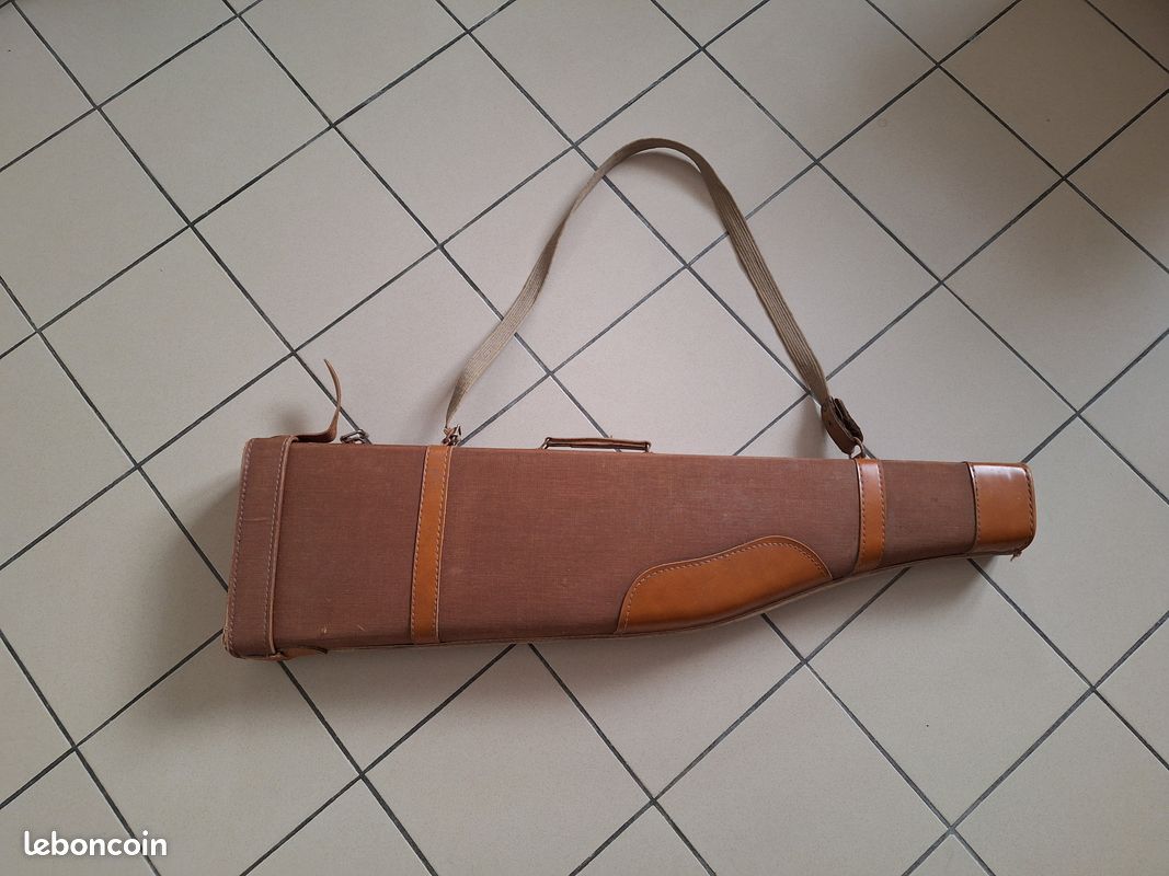 Ancien étui sacoche porte fusil en cuir vers 1910-1914