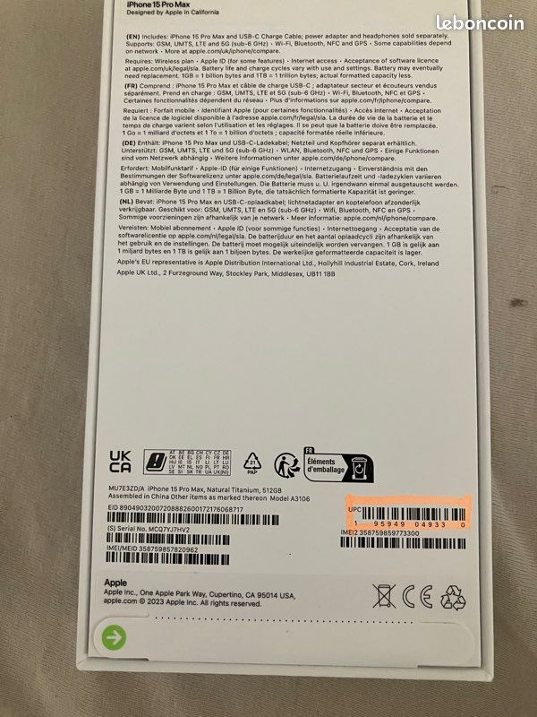 Je vend mon iPhone 15 pro max 512g (image 2)