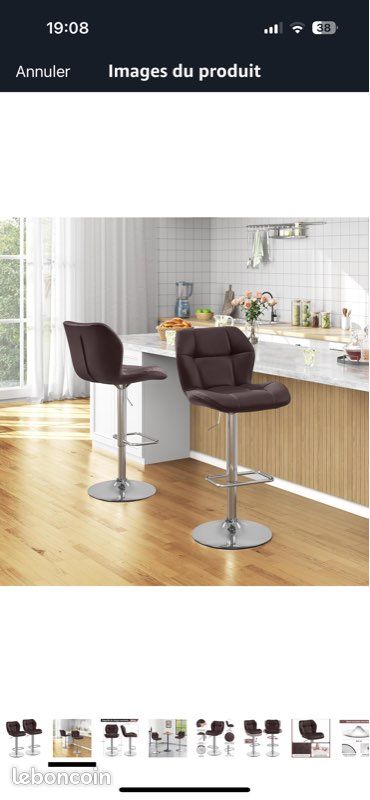 Chaises hautes bar cuir (image 1)