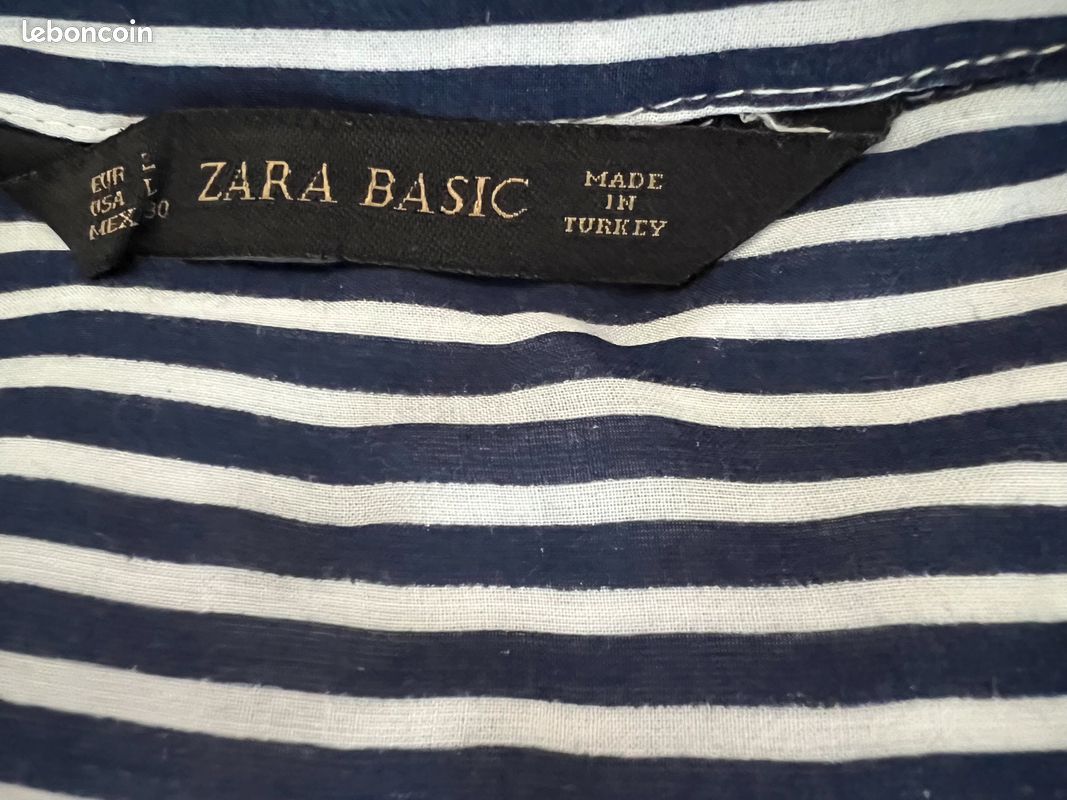 Chemisier/chemise ZARA WOMAN – Taille S, Rayures Fines, Blanc/noir, Très Bon état