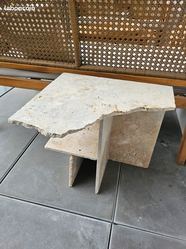 Bout de canapé/ meuble travertin / table basse (image 2)