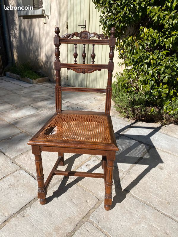 Chaise cannée vintage - Bois (image 1)