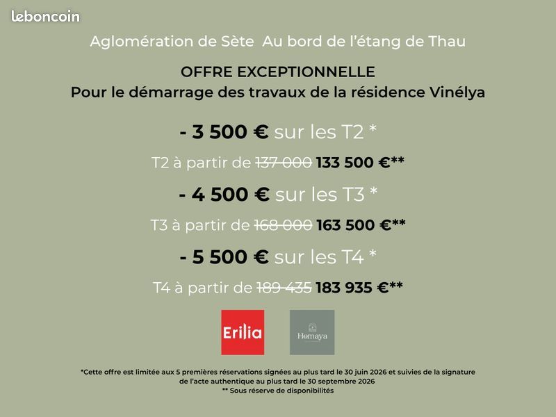Appartement 2 pièces 47 m² · à Poussan · 47 m² · 137 000 €