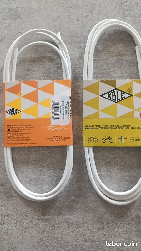 2 Gaines blanche vélo dérailleur et frein (image 1)