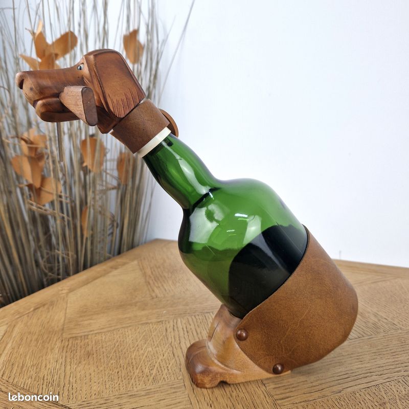Bouteille De Whisky En Verre Avec Statue De Chien - Bouteille De Chasse Hermétique, Design Premium, Pour Décoration Bar