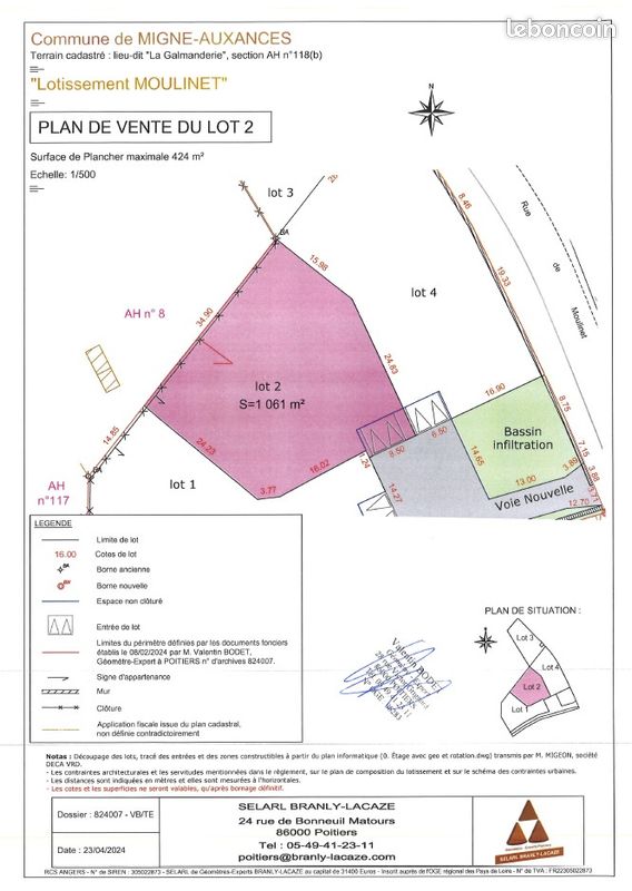 Terrain 1061 m² · à Migné-Auxances · 1 061 m² · 139 900 €