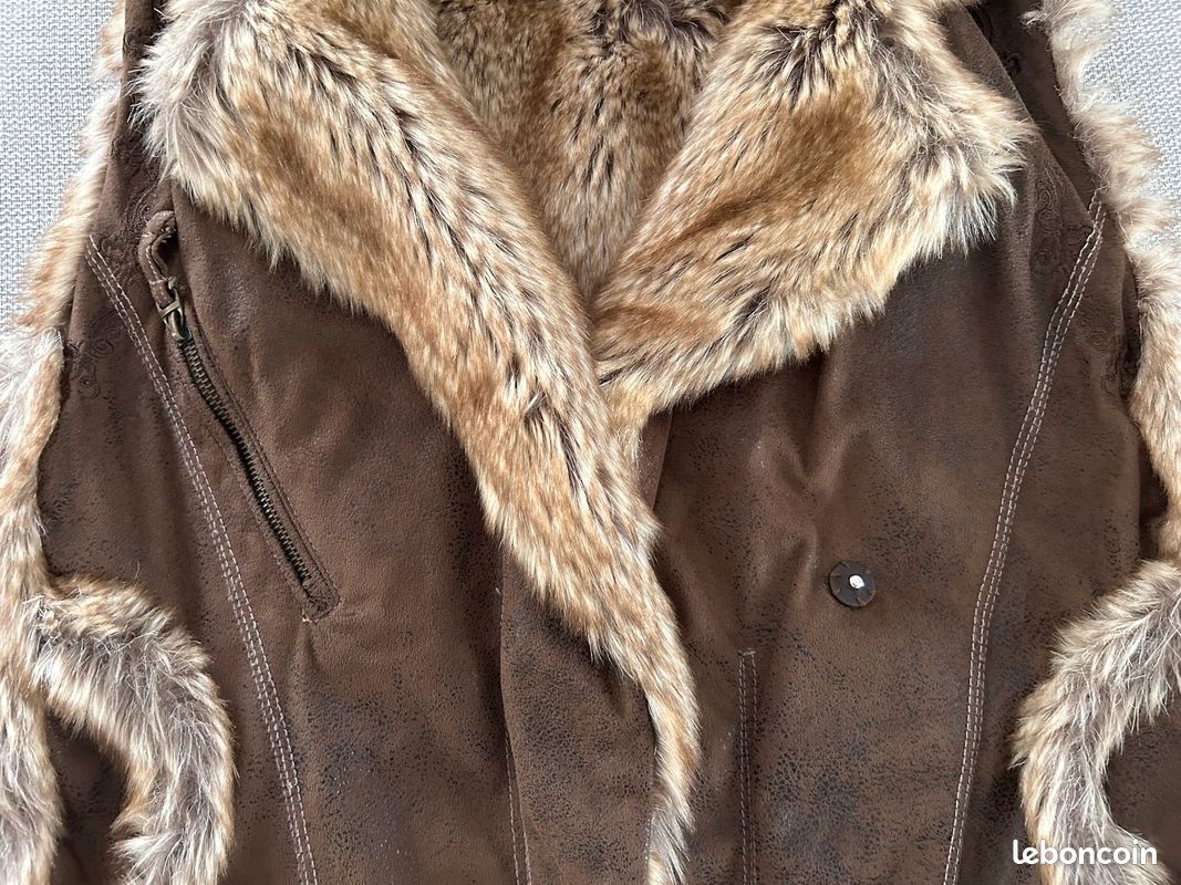 Chemisier Desigual Dos Nu Sans Manches - Marron Et Vert à Carreaux - Taille 40 - Très Bon État