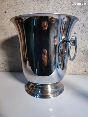 Seau à Champagne Guy Degrenne Inox Argenté - Vintage France 1970 - 22cm