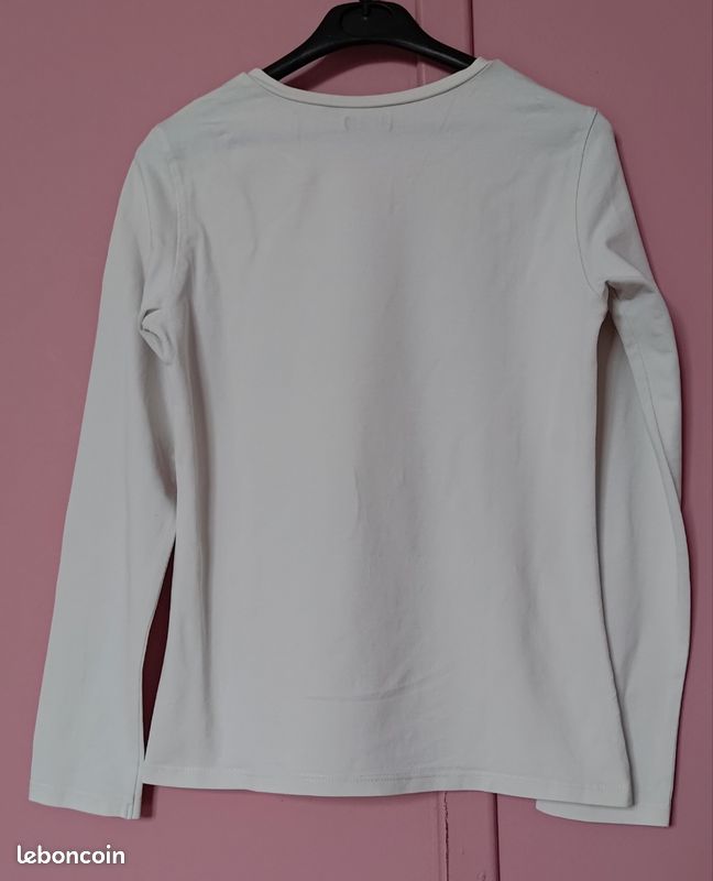 T-shirt Manches Longues IKKS Pour Fille 10 Ans – Beige, Coton, Parfait état
