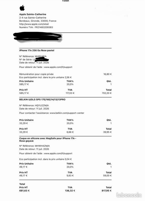 IPhone 17e 256 Go Rose pastel – Comme neuf (image 3)