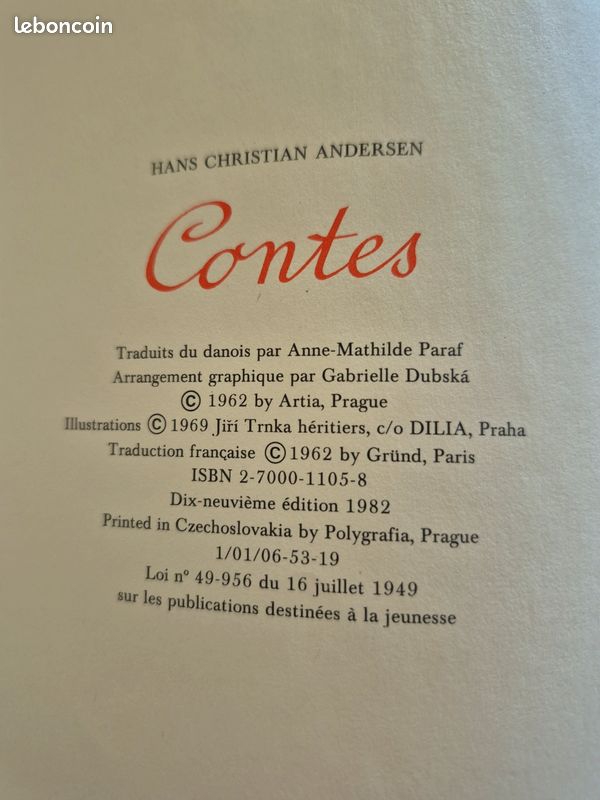 Livre Contes Andersen édition 1982 (image 11)