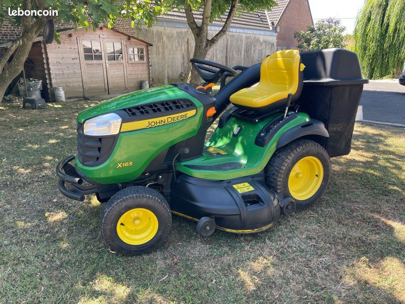 Tracteur Tondeuse John Deere x165 Bac de Ramassage (image 1)