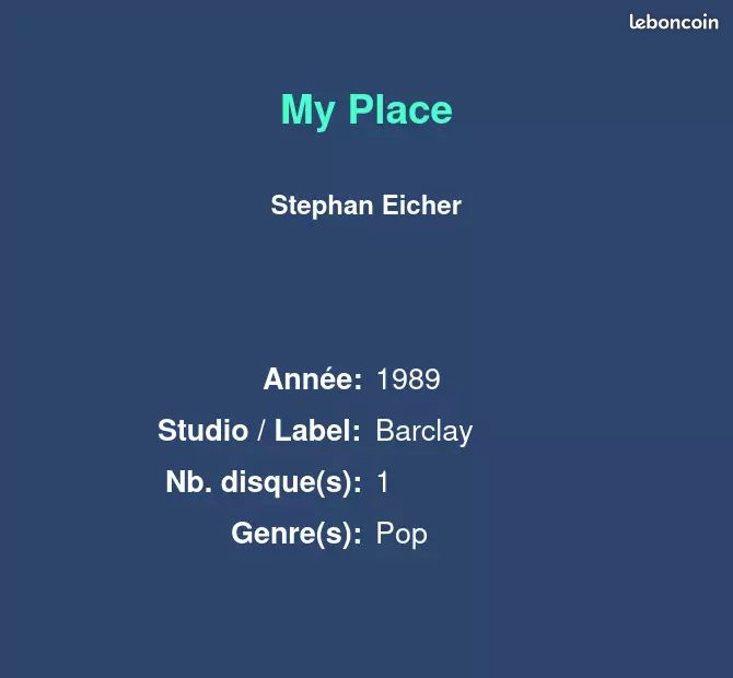 My Place - Stephan Eicher (image 2)