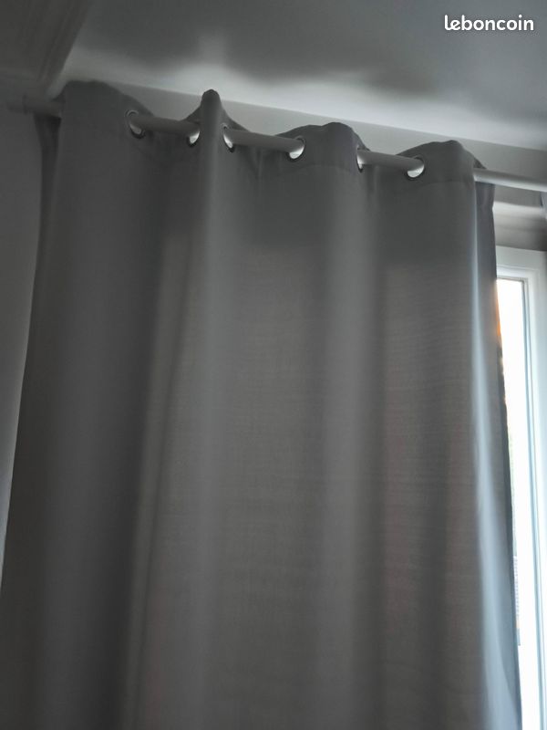Lot de Rideaux gris tamisant 140x240 (image 2)