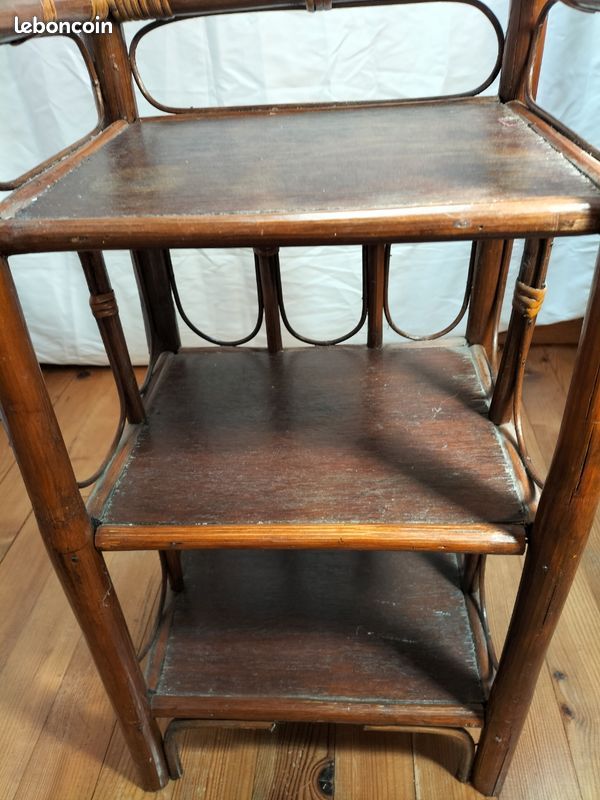 Table de nuit en bois couleur marron H69 cm rotin sevedylan (image 2)