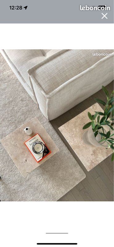 Lot table gigogne travertin (image 3)