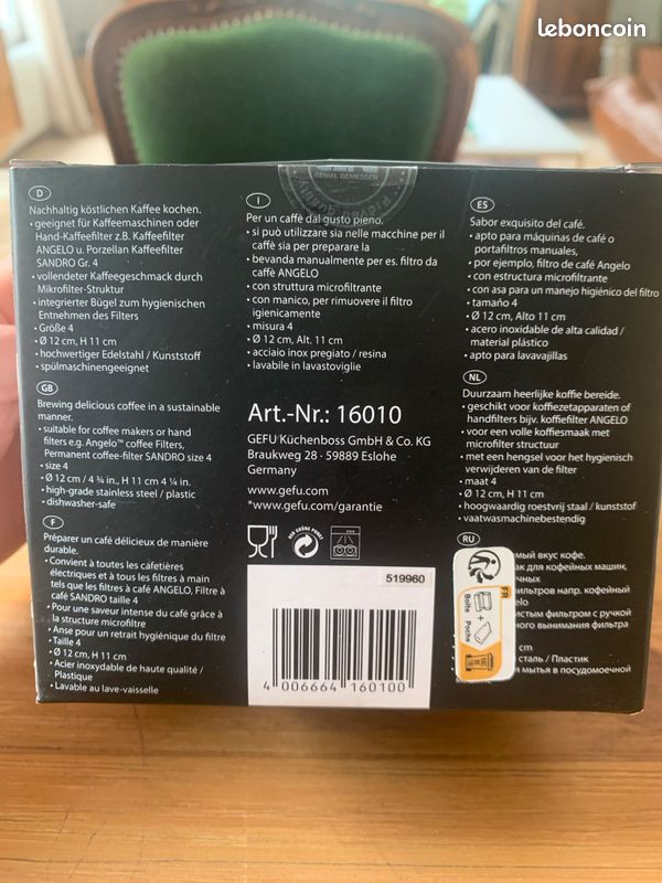 Filtre à café réutilisable en acier inoxydable (image 2)