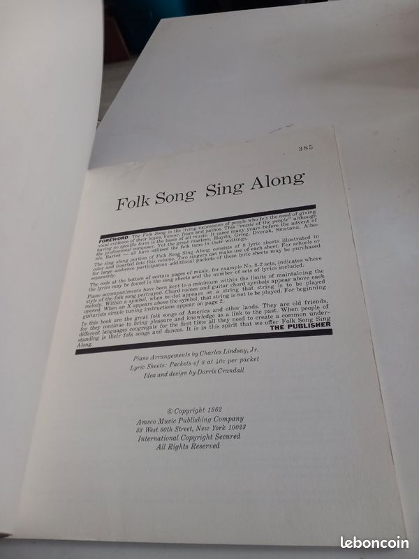 Rare Recueil Partitions Vintage "Folk Song Sing Along" (1962) - Tbe (image 7)