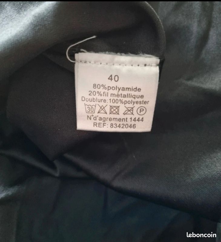 Jupe Noire à Paillettes Vintage Franck & Fils - Taille 40-42, Style évasé, Parfaite Pour Soirée