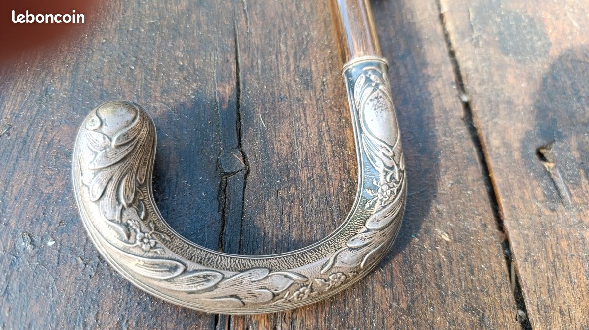 CANNE DE MARCHE, Canne En Bois, Poignée En Tête D'Éléphant, Poignée En Laiton EUR 45,76