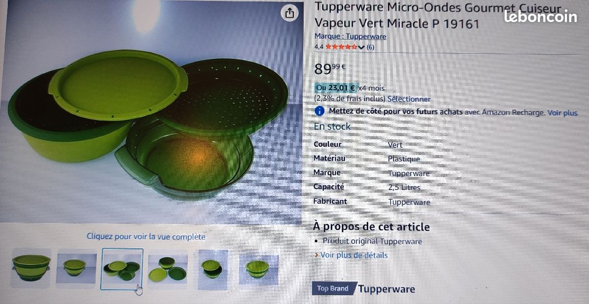 Micro Vap Tupperware avec insert supplmentaire et livre - Arts de la table