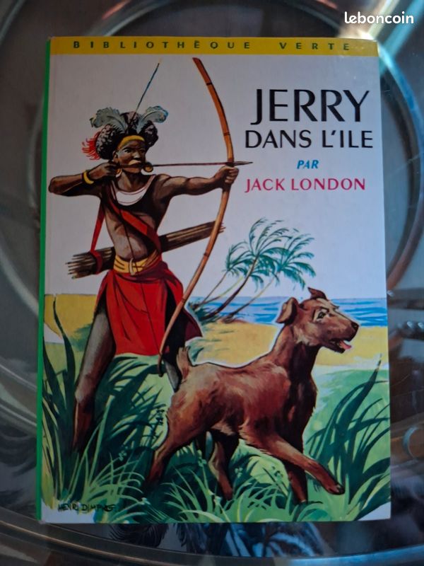 Livre Jerry dans l'île par Jack London. Bibliothèque verte de 1960. Excellent état (image 1)