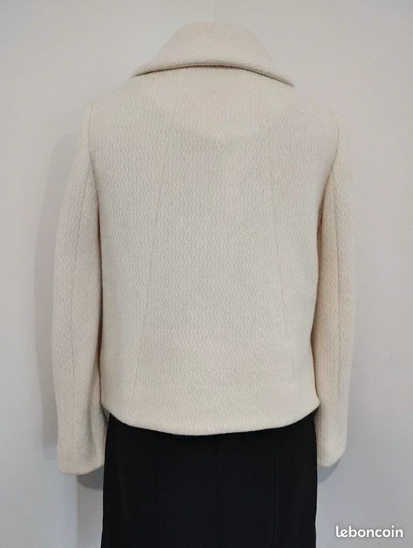 Manteau Caban Court BA&SH En Laine - Taille XS/S, Couleur Blanc, Neuf Sans étiquette