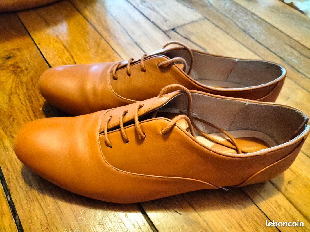 Derbies femme cuir camel Chaussures