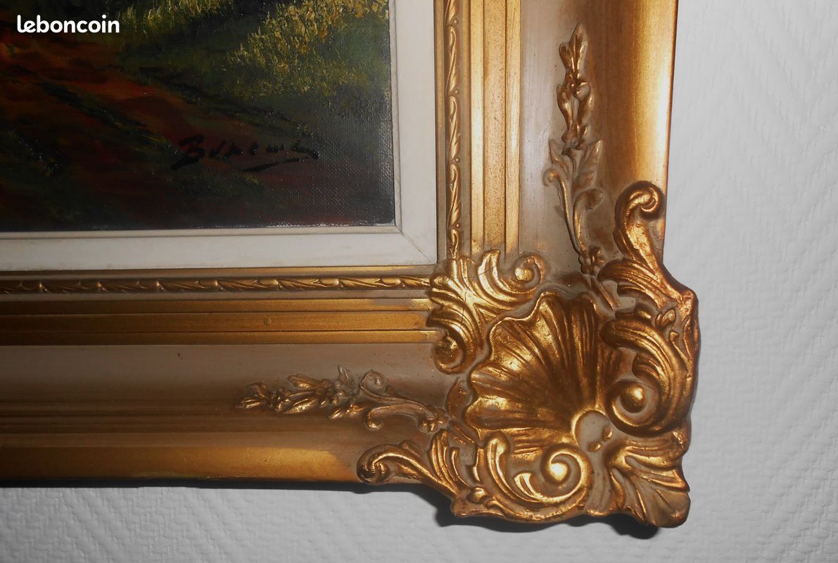 Tableau toile peinture ancienne signé 71x61 (image 1)