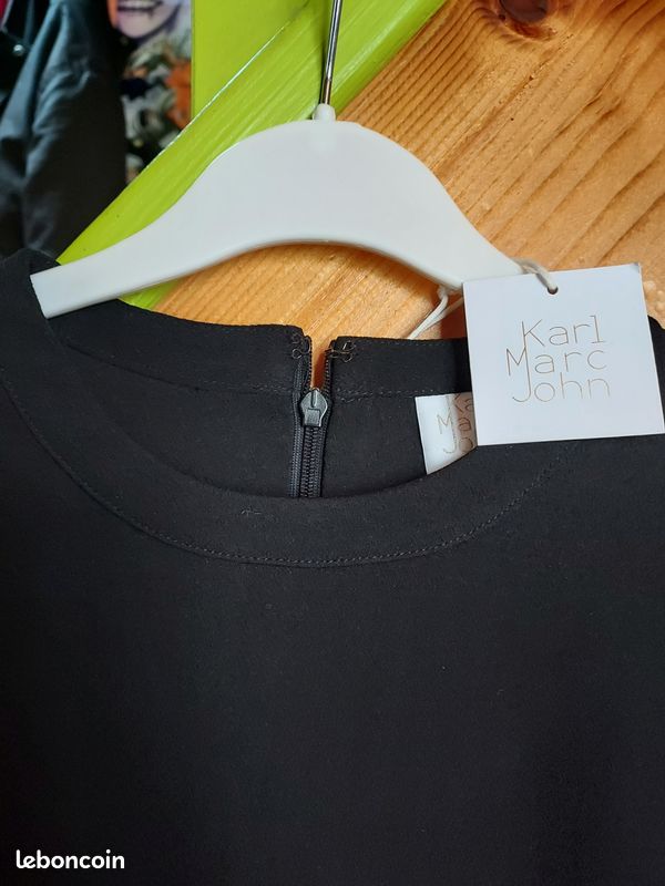 Robe Noire KARL MARC JOHN Taille L - Style Chemisier Genou - Neuve Sans étiquettes