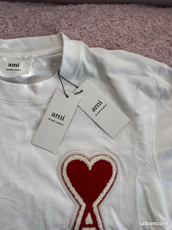 T-shirt Ami Paris Ami De Cœur - Blanc - Taille XL - Neuf Avec étiquettes - Authentique - Pour Homme