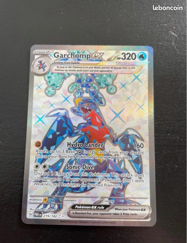 Pokemon card Garchomp ex 219/182 fullart holographic - Collection Pokemon card Garchomp ex 219/182 fullart holographic - Collection