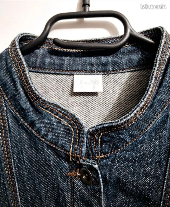 Veste Blouson Bleu En Laine Camaïeu - Taille 36 - Occasion Très Bon état - Fashion